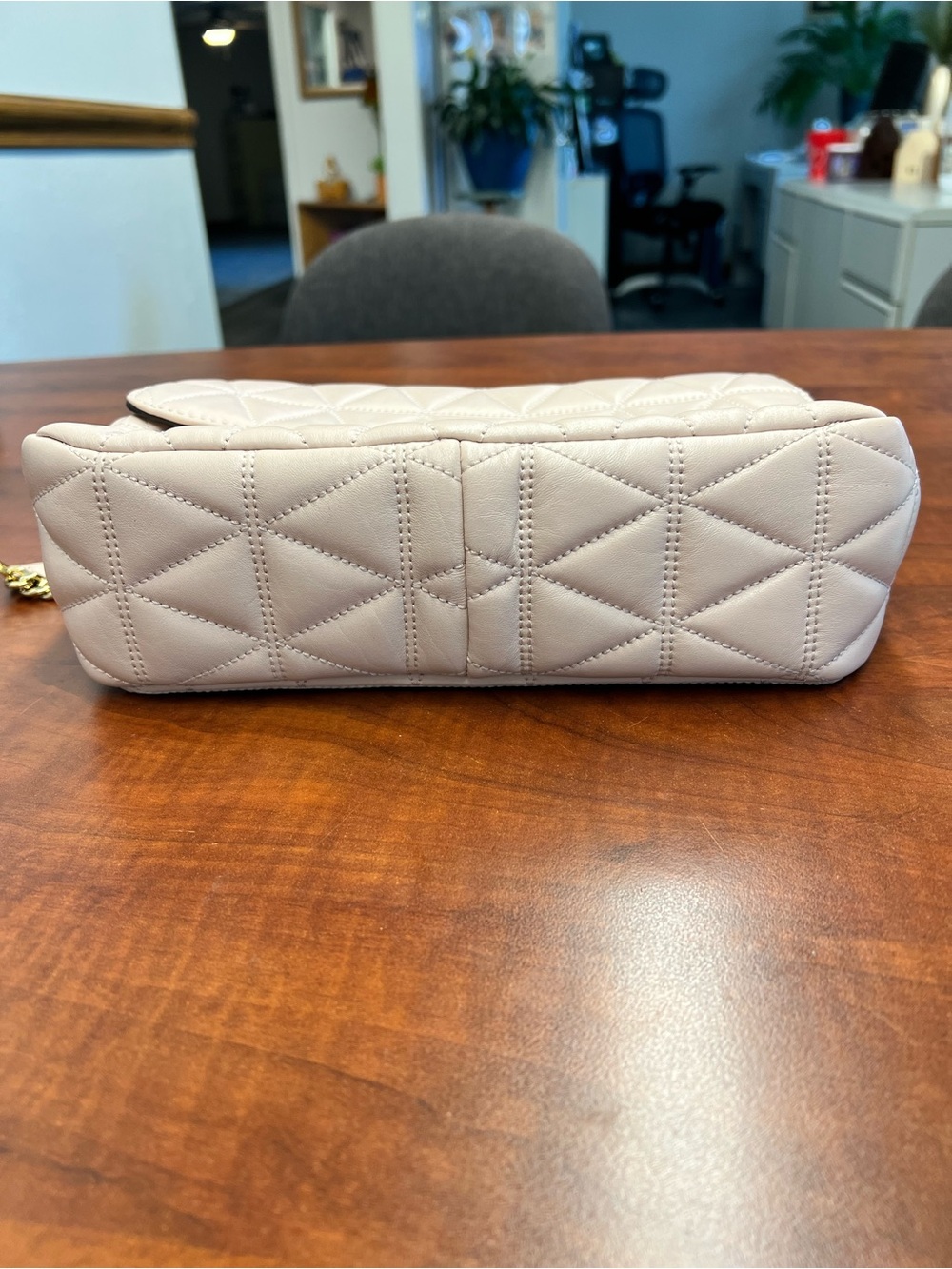 Michael Kors Quilted Sloan  Crossbody Bag in Pale Pink with Gold Hardware - Picture 5 of 13